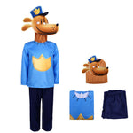 Kids Dog Police Man Costume Super Hero Tops Pants and Helmet for Cosplay