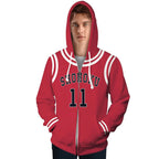 Slam Dunk Cosplay Costume Shohoku Zip-up Hoodie Unisex Hooded Sweatshirt for Adult