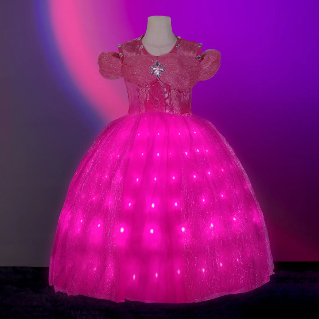 Girls Princess Light Up Dress Girls Pink LED Party Dress Birthday Dres Sun Baby Girls Princess Light Up Dress Girls Pink LED Party Dress Birthday Dres Sun Baby