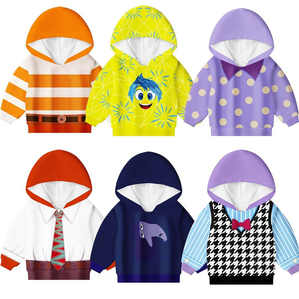 Toddler Inside Hoodie Kids Out Disgust Pullover Sadness Sweatshirt Anger Joy Anxiety Fear Costume