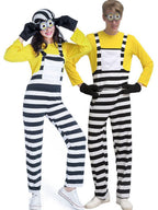 Adult Costume Couples Halloween Outfit Women Men Little Yellow Man Cartoon Cosplay Suit