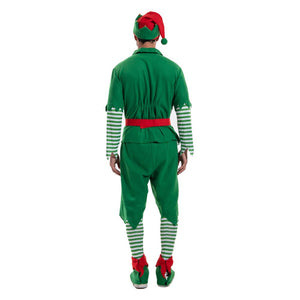 Adult Elf Costume Green Tops Pants Hats and Shoes Christmas Outfit for Xmas Party