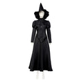 Women Elphaba Costume with Witch Hat Black Witch Dress for Halloween Cosplay