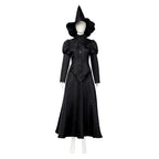 Women Elphaba Costume with Witch Hat Black Witch Dress for Halloween Cosplay