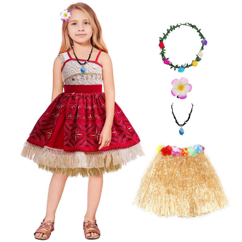 Girls Moana Costume Infant Moana Dress with Bag for Carnival Party