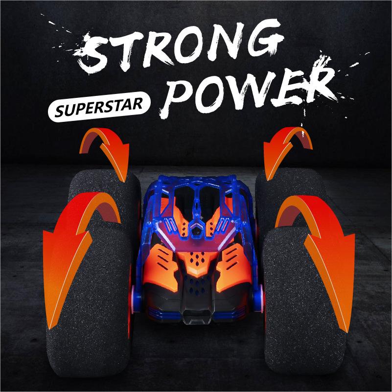 2.4G Remote Control Car Sponge Wheel 360° Rotation Rolling Stunt Vehicle RC Climbing Car