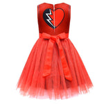 Girls Princess Red Party Dress The Rise of Red Halloween Outfit with Bag and Gloves