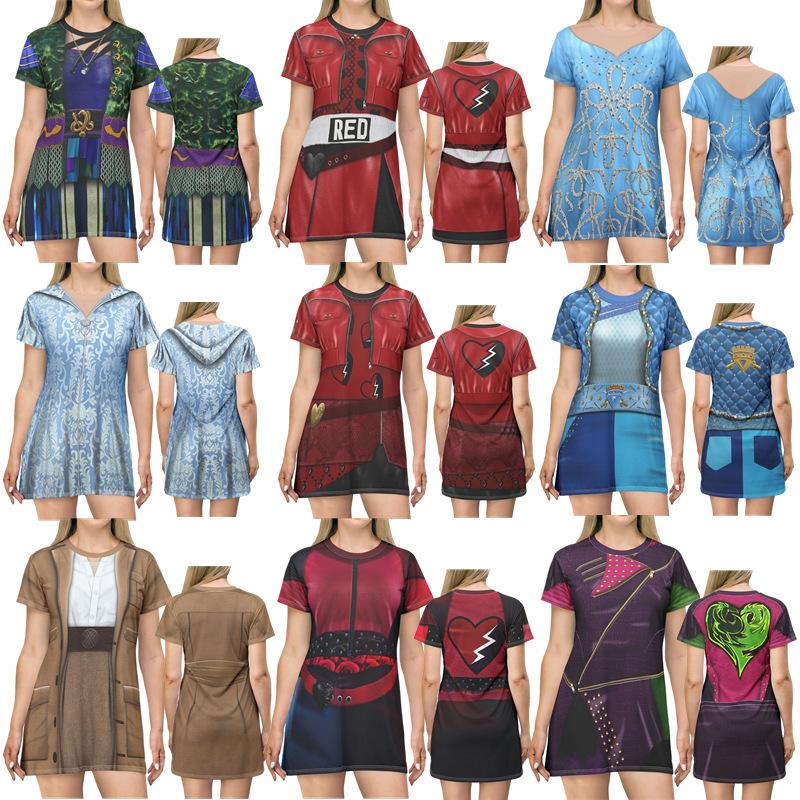 Women Halloween Costume Female Princess Red Chloe Charming Dress Uliana Cosplay Dress