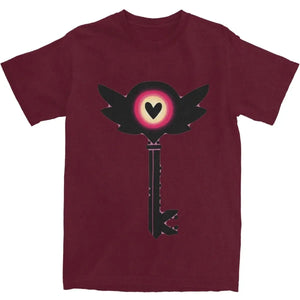 Men Hotel Key T-shirt Hell Demon Short Sleeve Hazbin Staff Key Costume