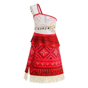 Kids Moana Dress One Shoulder Princess Moana Adventure Outfit for Birthday Party