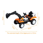 Electric Ride-On Excavator Toy for Kids Battery-Powered Construction Vehicle with Digging Arm, Music, and Lights