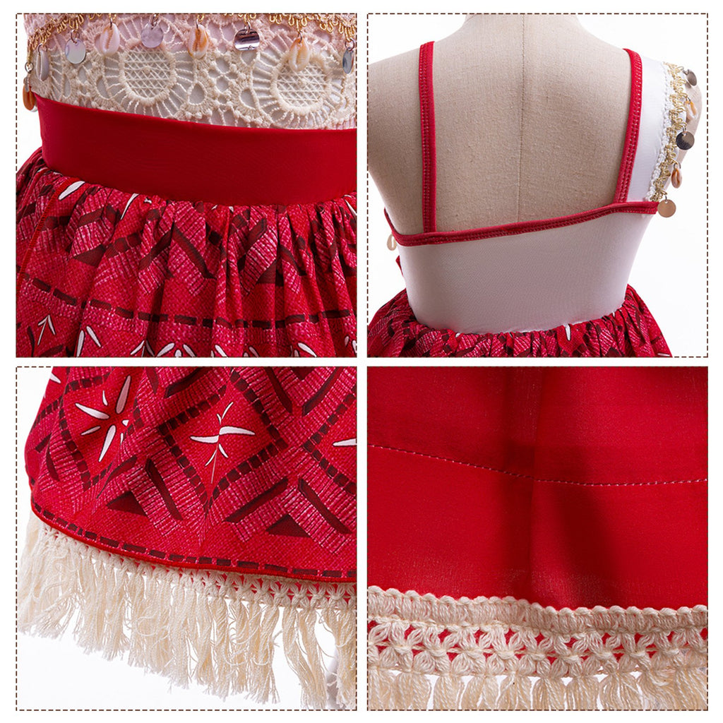 Little Girls Moana Costume Toddler Kids Ocean Pricess Moana Cosplay Dress