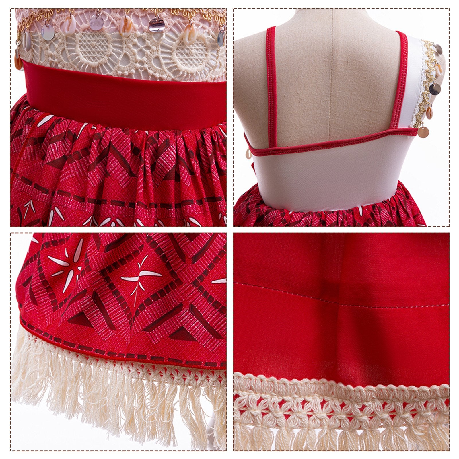 Little Girls Moana Costume Toddler Kids Ocean Pricess Moana Cosplay Dress