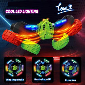 4WD RC Stunt Car 360° Rotating Car Double-sided Stunt Vehicles Cool LED Light