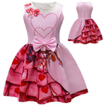 Queen of Hearts Outfit Princess Bridget Pink Dress 2024 Movie Cosplay Costume 3-10 Years