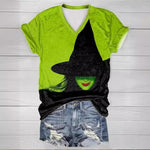 Women Wicked T-shirt The Witch Summer Tee Green Elphaba Costume for Adult