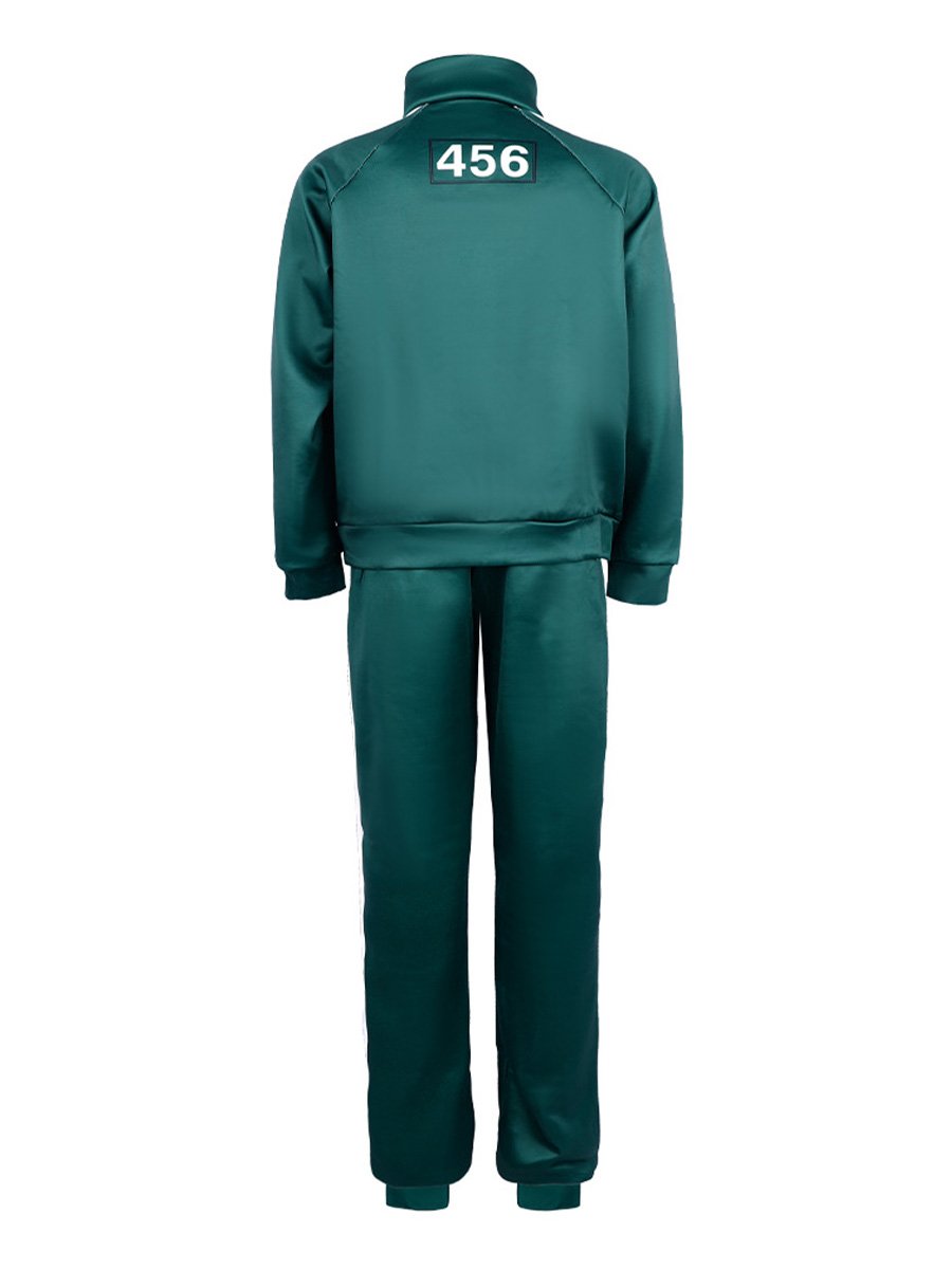 Adult Player 456 Track Suit Green Zipper Jacket and Pants Costume