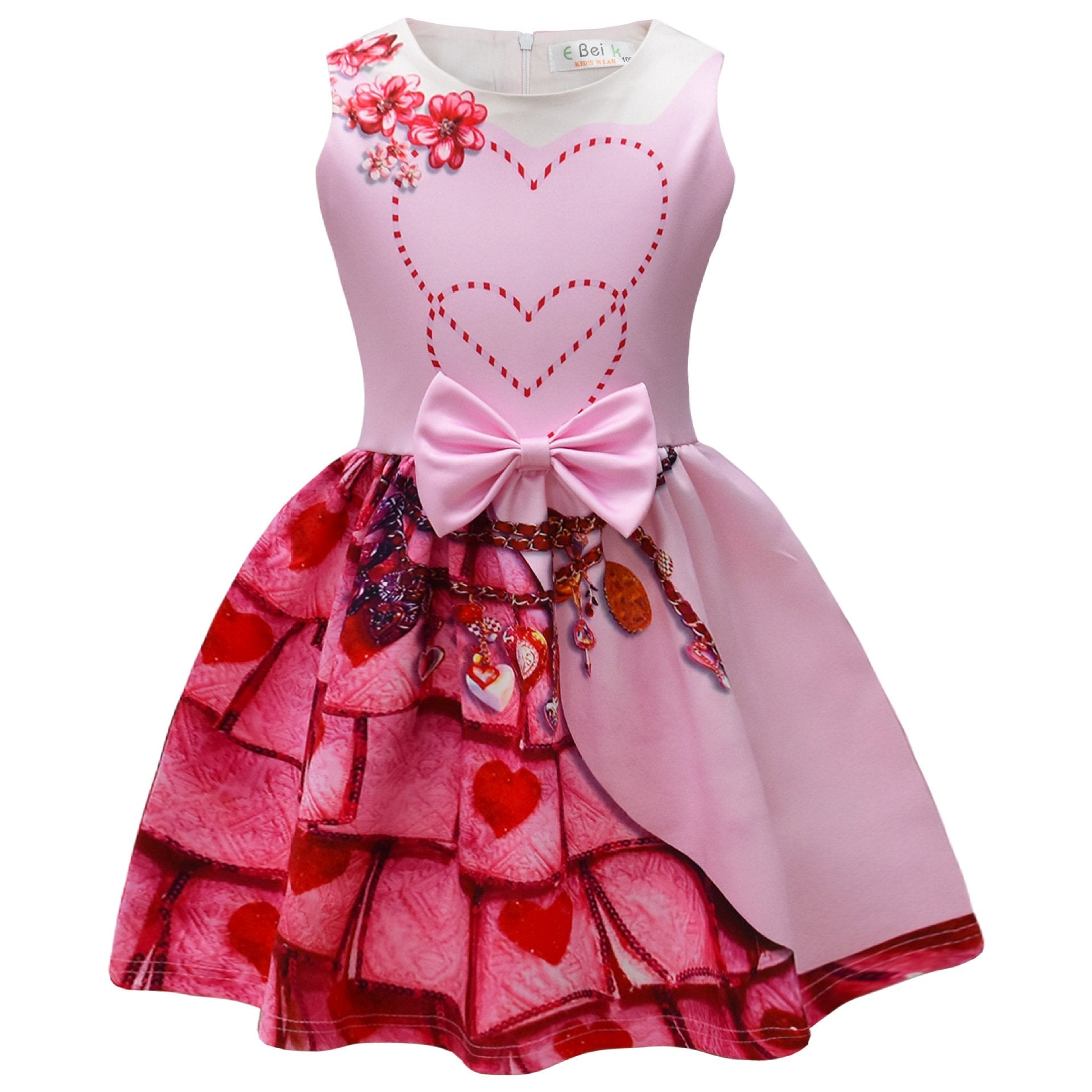 Queen of Hearts Outfit Princess Bridget Pink Dress 2024 Movie Cosplay Costume 3-10 Years