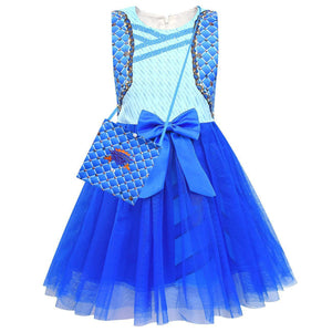 Girls Chloe Charming Sleeveless Dress The Rise of Red Blue Costume with Bag and Gloves