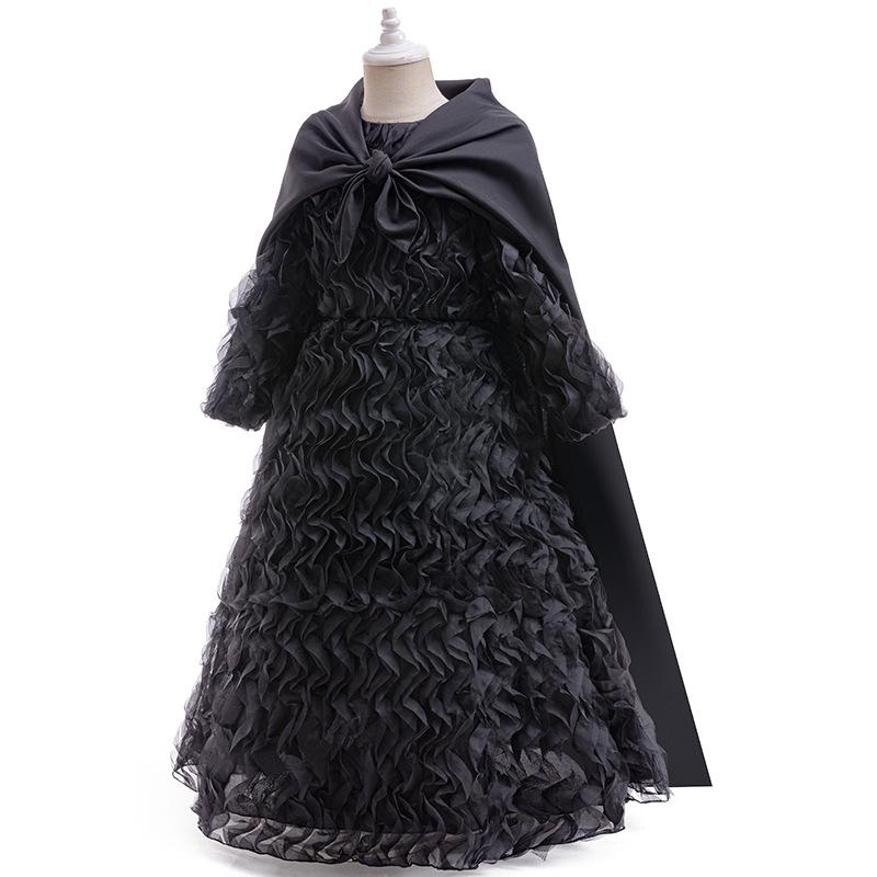 black dress for witch costume Girls Witch Costume Movie Musical Black Cosplay Witch Dress and Cape O – Sun Baby