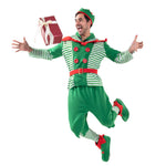 Adult Elf Costume Green Tops Pants Hats and Shoes Christmas Outfit for Xmas Party