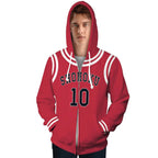 Slam Dunk Cosplay Costume Shohoku Zip-up Hoodie Unisex Hooded Sweatshirt for Adult