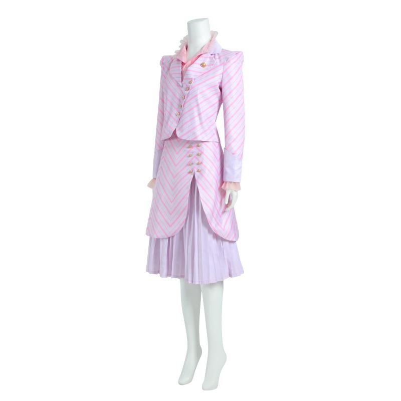 Women Glinda Costume Pink Glinda Top Shirt and Dress Suit for Cosplay