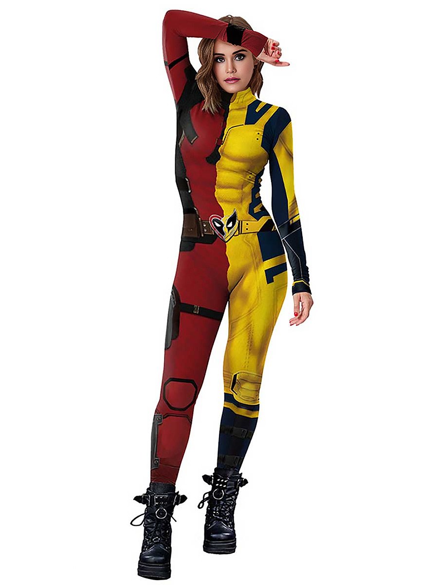 Adult Deady Pool James Howlett Costume Unisex Halloween Dress Up Suit for Female and Male