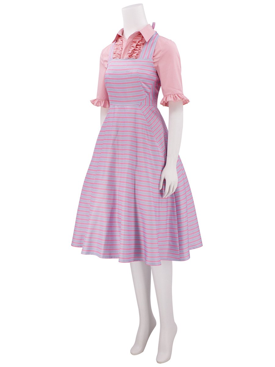 Women Glinda Costume Pink Shirt and Dress 2PCS Suit Glinda Cosplay Outfits