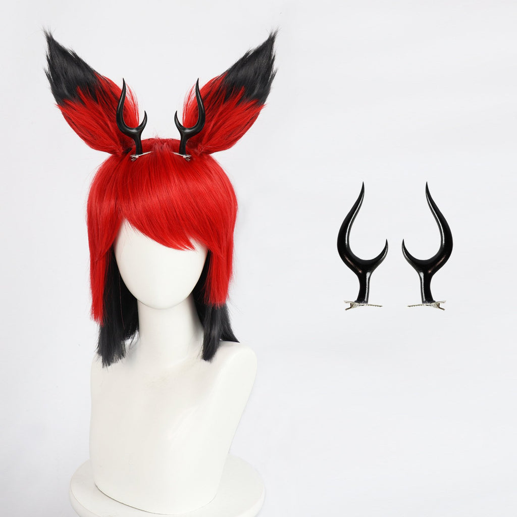 Alastor Cosplay Wig Alastor Modeling Wig and Horns