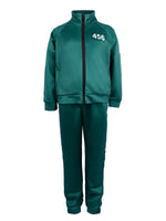 Adult Player 456 Track Suit Green Zipper Jacket and Pants Costume