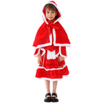 Girls Christmas Dress and Warm Red Hooded Xmas Cape for Christmas Party