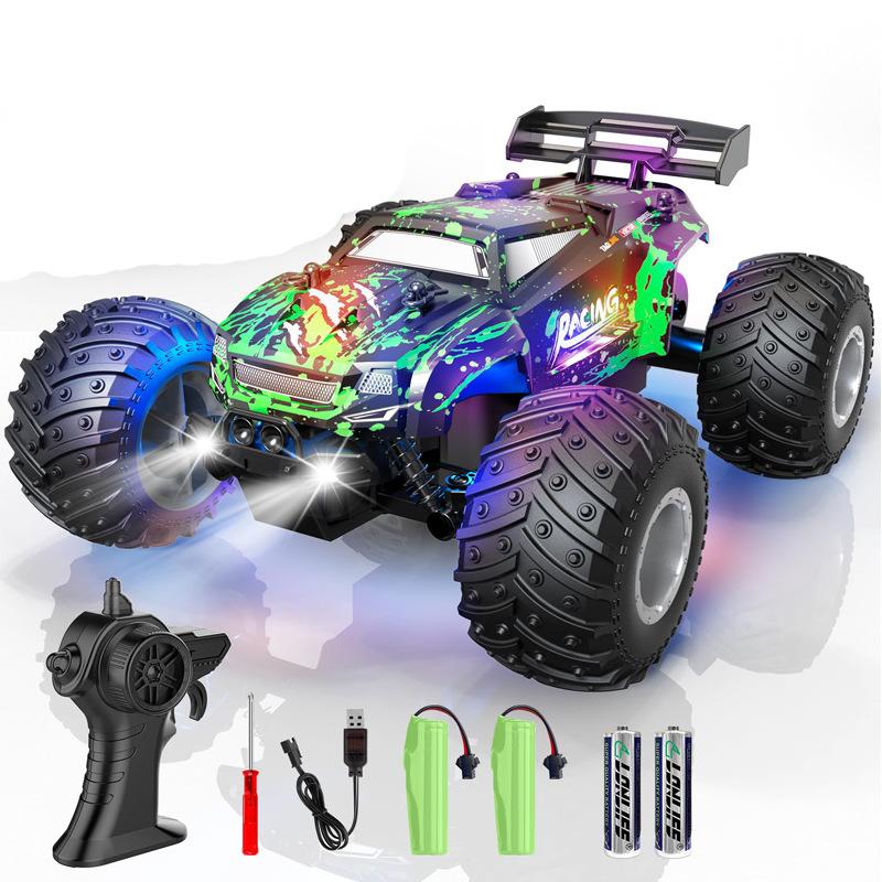 20KM/H Remote Control Car 1/18 RC Monster Off-road Truck All Terrain RC Car with Colorful Light