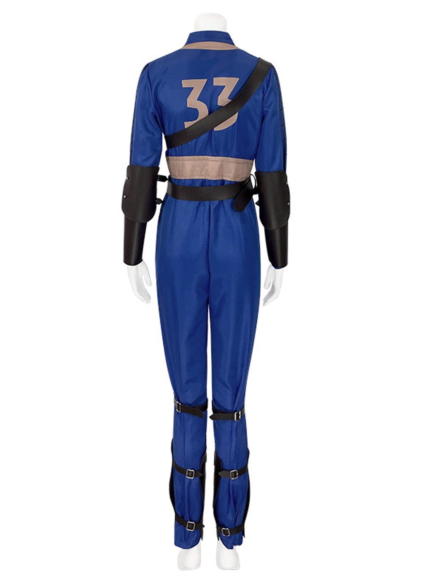 Vault 33 Suit Lucy Norm Shelter Clothes Blue Uniform Halloween Party Costume