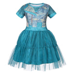 Kids Uma Costume Tulle Mesh Princess Dress Girls Halloween Dress Up Outfit