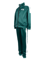 Adult Player 456 Track Suit Green Zipper Jacket and Pants Costume