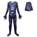 Kids Darth Costume Movie Vader Suit Jumpsuit and Mask for Halloween Party