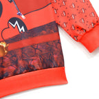 Kids Princess Red Hoodie and Pants Red Hooded Sweat Suit for Daily Wear