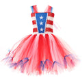 Girl American Flag Dress and Headband 4th of July Clothes for National Day Parade