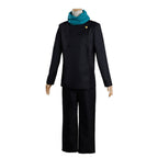 Adult Toge Costume Black Sorcerer Uniform Tops Pants and Scarf for Halloween Cosplay