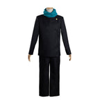 Adult Toge Costume Black Sorcerer Uniform Tops Pants and Scarf for Halloween Cosplay