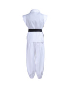 Sukuna Sleeveless Kimono Set White Combat Uniform Tops Pants Vest with Accessories