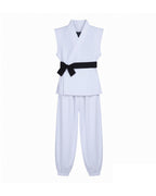 Sukuna Sleeveless Kimono Set White Combat Uniform Tops Pants Vest with Accessories