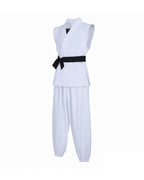 Sukuna Sleeveless Kimono Set White Combat Uniform Tops Pants Vest with Accessories