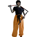 Adult Toji Cosplay Outfit Black Shirt Pants With Belt Full Set for Themed Party