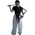 Adult Toji Cosplay Outfit Black Shirt Pants With Belt Full Set for Themed Party