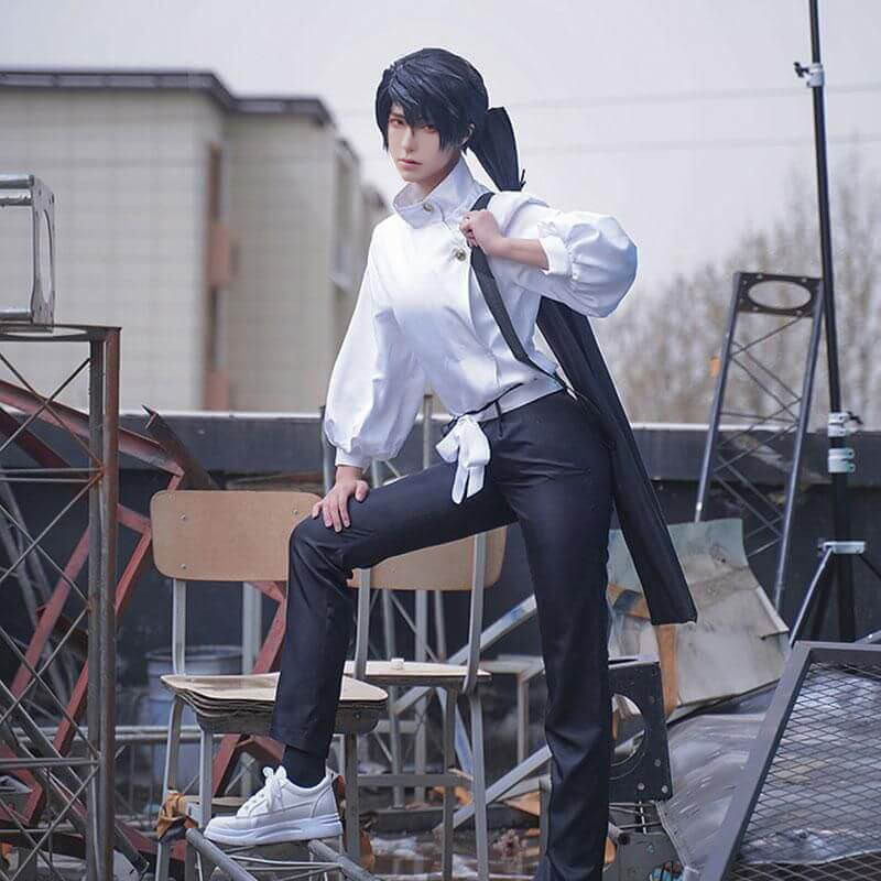 Adult Yuta Costume White Uniform Set Shirt Pants and Belt Full Set for Cosplay Events