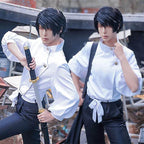 Adult Yuta Costume White Uniform Set Shirt Pants and Belt Full Set for Cosplay Events