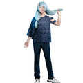 Women Maki Costume Blue Mahito Tops Pants 2pcs Suit for Halloween Cosplay