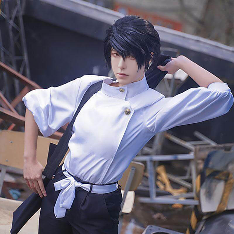 Adult Yuta Costume White Uniform Set Shirt Pants and Belt Full Set for Cosplay Events